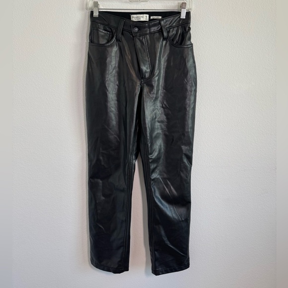 Abercrombie & Fitch Pants - Abercrombie & Fitch 90s Straight Ultra High Rise Faux Leather Pants Size 26/2